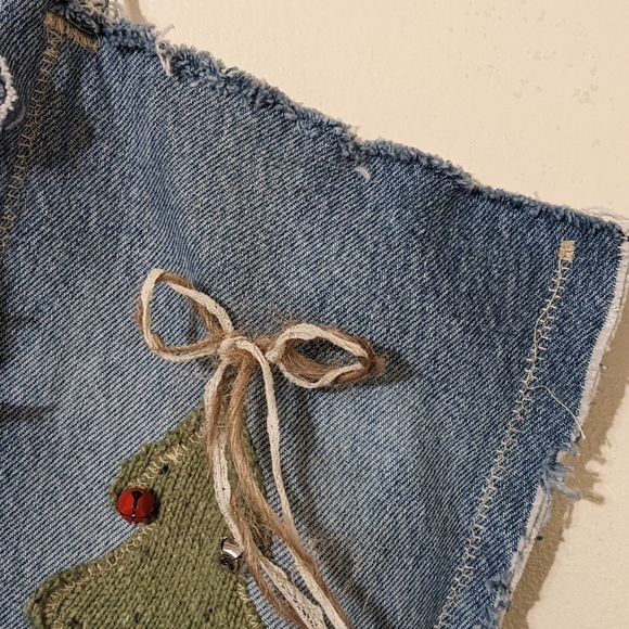 OOAK Christmas Stocking Cabin Boho Shabby Chic Gift Ideas - Picture 4 of 5